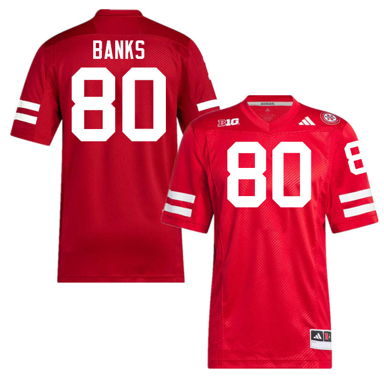 Men #80 Jahmal Banks Nebraska Cornhuskers College Football Jerseys Stitched Sale-Scarlet